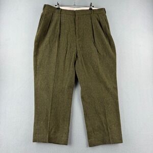 Vintage Polo Ralph Lauren Pants Mens 38 (Fits 35x25) Herringbone Wool Pleated